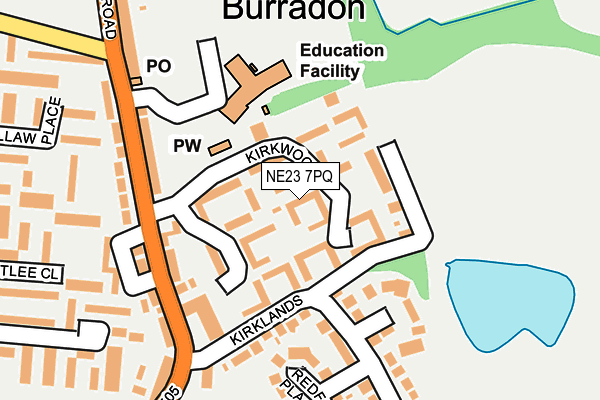 NE23 7PQ map - OS OpenMap – Local (Ordnance Survey) NE23 7PQ map - OS OpenMap – Local (Ordnance Survey)