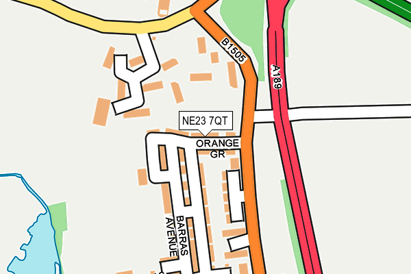 NE23 7QT map - OS OpenMap – Local (Ordnance Survey) NE23 7QT map - OS OpenMap – Local (Ordnance Survey)