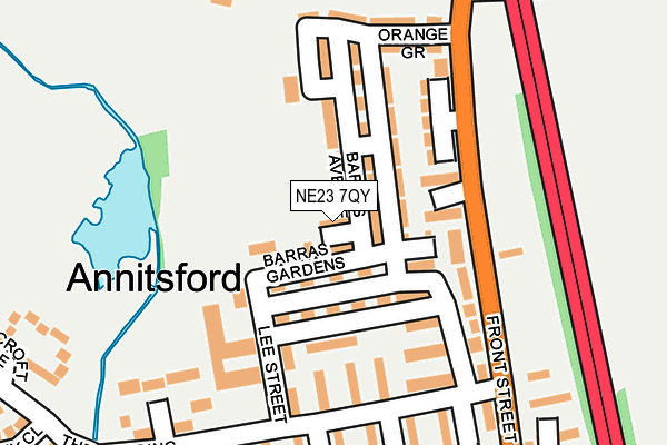 NE23 7QY map - OS OpenMap – Local (Ordnance Survey) NE23 7QY map - OS OpenMap – Local (Ordnance Survey)