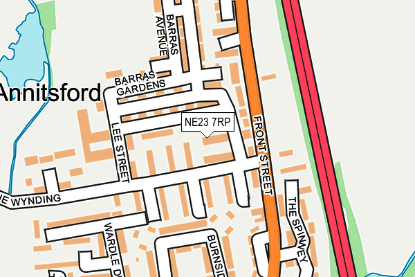 NE23 7RP map - OS OpenMap – Local (Ordnance Survey) NE23 7RP map - OS OpenMap – Local (Ordnance Survey)