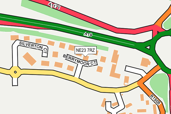 NE23 7RZ map - OS OpenMap – Local (Ordnance Survey) NE23 7RZ map - OS OpenMap – Local (Ordnance Survey)