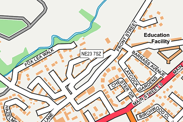 NE23 7SZ map - OS OpenMap – Local (Ordnance Survey) NE23 7SZ map - OS OpenMap – Local (Ordnance Survey)