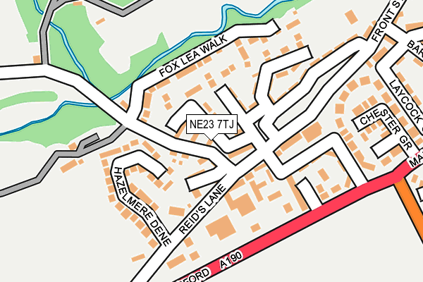 NE23 7TJ map - OS OpenMap – Local (Ordnance Survey) NE23 7TJ map - OS OpenMap – Local (Ordnance Survey)