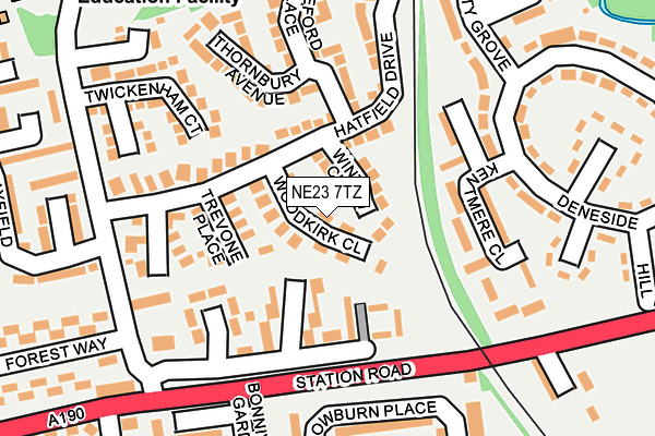 NE23 7TZ map - OS OpenMap – Local (Ordnance Survey) NE23 7TZ map - OS OpenMap – Local (Ordnance Survey)