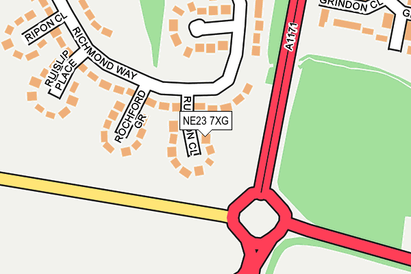 NE23 7XG map - OS OpenMap – Local (Ordnance Survey) NE23 7XG map - OS OpenMap – Local (Ordnance Survey)