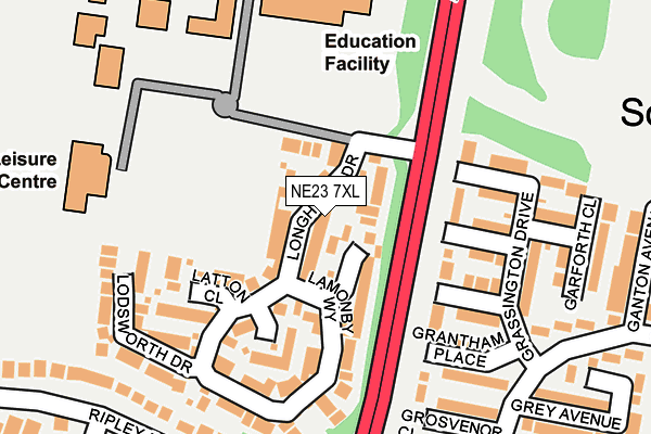 NE23 7XL map - OS OpenMap – Local (Ordnance Survey) NE23 7XL map - OS OpenMap – Local (Ordnance Survey)