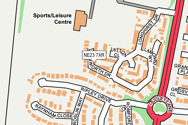 NE23 7XR map - OS OpenMap – Local (Ordnance Survey) NE23 7XR map - OS OpenMap – Local (Ordnance Survey)