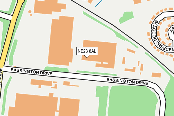 NE23 8AL map - OS OpenMap – Local (Ordnance Survey) NE23 8AL map - OS OpenMap – Local (Ordnance Survey)