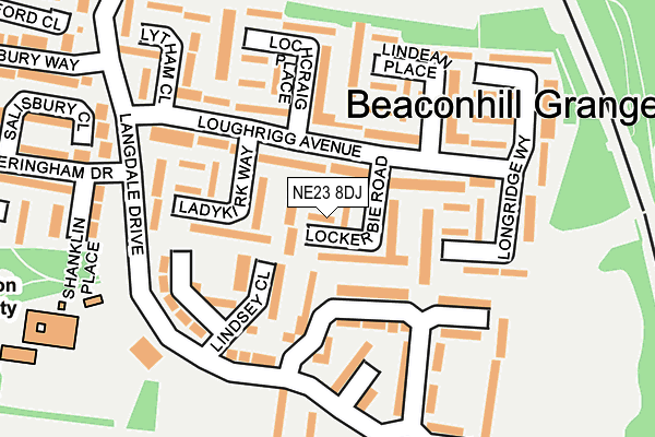 NE23 8DJ map - OS OpenMap – Local (Ordnance Survey) NE23 8DJ map - OS OpenMap – Local (Ordnance Survey)
