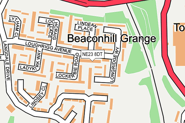 NE23 8DT map - OS OpenMap – Local (Ordnance Survey) NE23 8DT map - OS OpenMap – Local (Ordnance Survey)