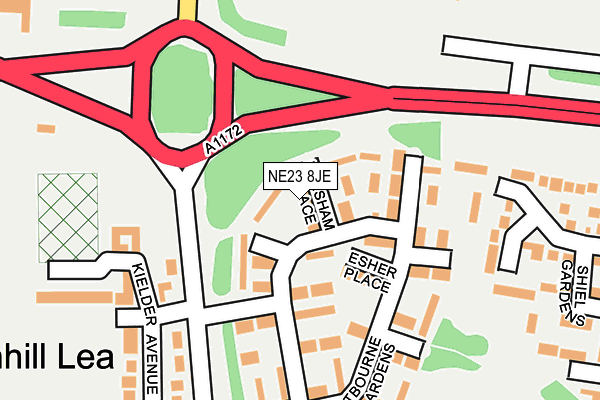NE23 8JE map - OS OpenMap – Local (Ordnance Survey) NE23 8JE map - OS OpenMap – Local (Ordnance Survey)