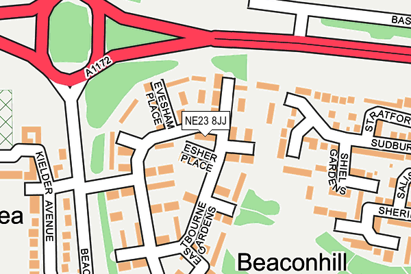 NE23 8JJ map - OS OpenMap – Local (Ordnance Survey) NE23 8JJ map - OS OpenMap – Local (Ordnance Survey)