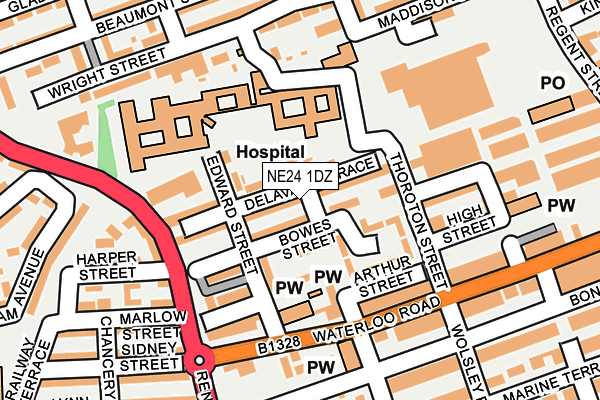 NE24 1DZ map - OS OpenMap – Local (Ordnance Survey) NE24 1DZ map - OS OpenMap – Local (Ordnance Survey)