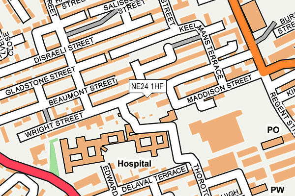 NE24 1HF map - OS OpenMap – Local (Ordnance Survey) NE24 1HF map - OS OpenMap – Local (Ordnance Survey)