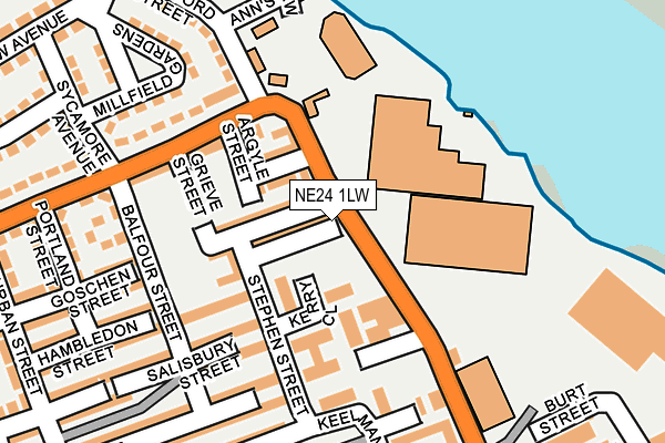 NE24 1LW map - OS OpenMap – Local (Ordnance Survey) NE24 1LW map - OS OpenMap – Local (Ordnance Survey)