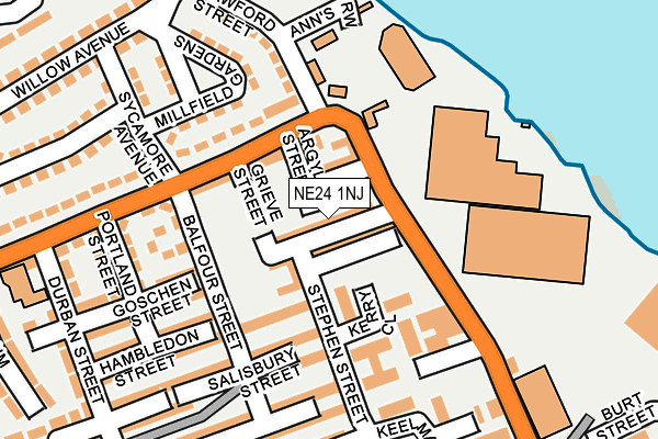 NE24 1NJ map - OS OpenMap – Local (Ordnance Survey)