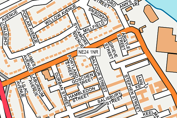 NE24 1NR map - OS OpenMap – Local (Ordnance Survey)