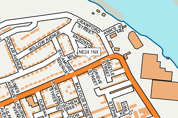NE24 1NX map - OS OpenMap – Local (Ordnance Survey)