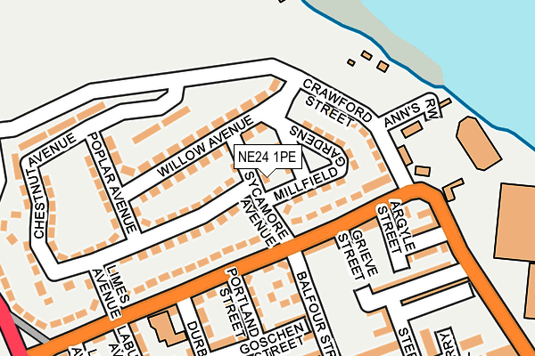NE24 1PE map - OS OpenMap – Local (Ordnance Survey) NE24 1PE map - OS OpenMap – Local (Ordnance Survey)