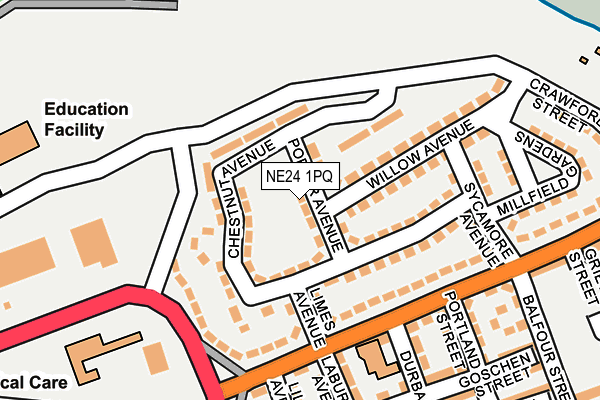 NE24 1PQ map - OS OpenMap – Local (Ordnance Survey) NE24 1PQ map - OS OpenMap – Local (Ordnance Survey)