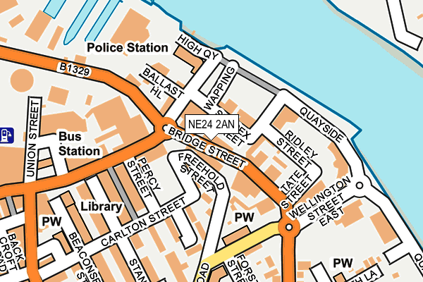 NE24 2AN map - OS OpenMap – Local (Ordnance Survey) NE24 2AN map - OS OpenMap – Local (Ordnance Survey)