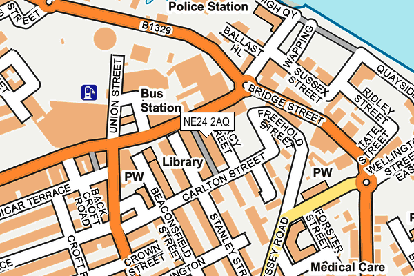 NE24 2AQ map - OS OpenMap – Local (Ordnance Survey) NE24 2AQ map - OS OpenMap – Local (Ordnance Survey)