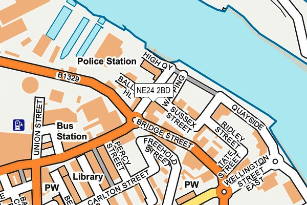 NE24 2BD map - OS OpenMap – Local (Ordnance Survey)