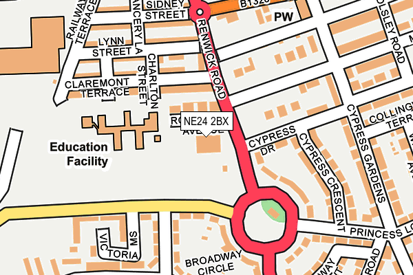 NE24 2BX map - OS OpenMap – Local (Ordnance Survey) NE24 2BX map - OS OpenMap – Local (Ordnance Survey)