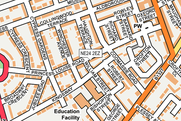 NE24 2EZ map - OS OpenMap – Local (Ordnance Survey)