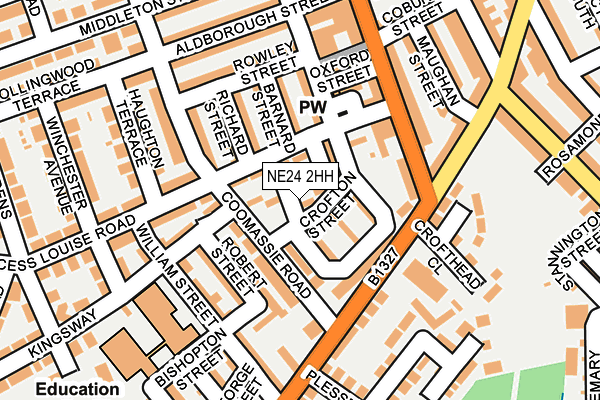 NE24 2HH map - OS OpenMap – Local (Ordnance Survey) NE24 2HH map - OS OpenMap – Local (Ordnance Survey)