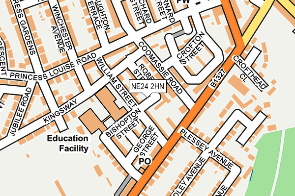 NE24 2HN map - OS OpenMap – Local (Ordnance Survey) NE24 2HN map - OS OpenMap – Local (Ordnance Survey)