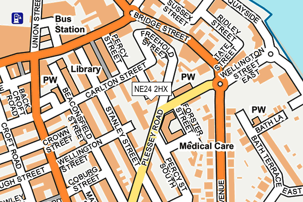 NE24 2HX map - OS OpenMap – Local (Ordnance Survey) NE24 2HX map - OS OpenMap – Local (Ordnance Survey)