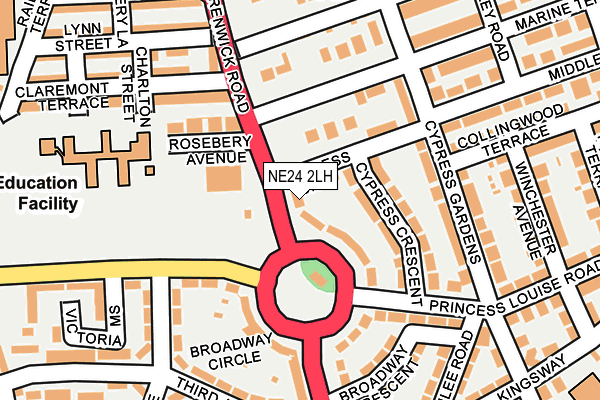 NE24 2LH map - OS OpenMap – Local (Ordnance Survey) NE24 2LH map - OS OpenMap – Local (Ordnance Survey)