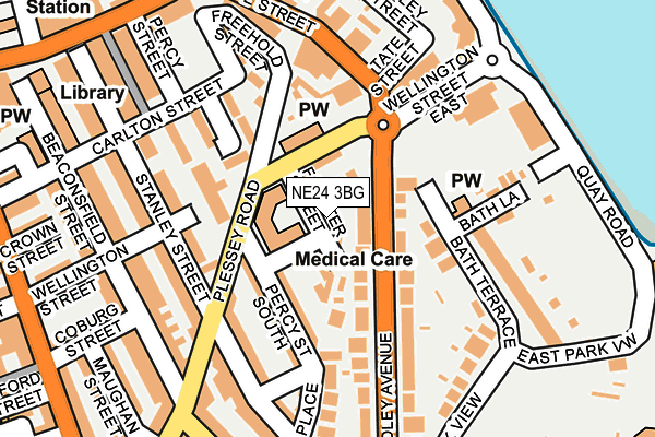 NE24 3BG map - OS OpenMap – Local (Ordnance Survey)