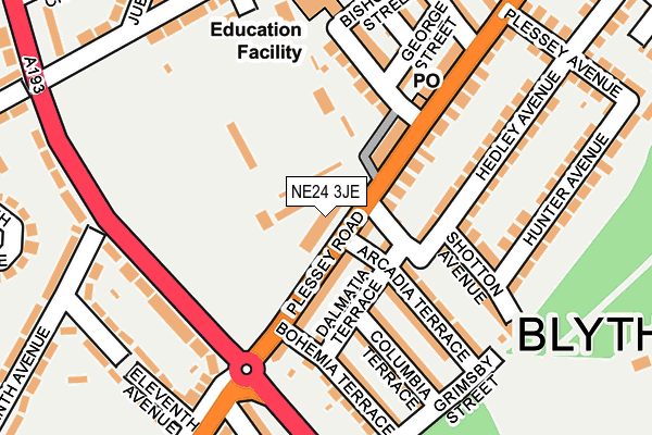 NE24 3JE map - OS OpenMap – Local (Ordnance Survey) NE24 3JE map - OS OpenMap – Local (Ordnance Survey)