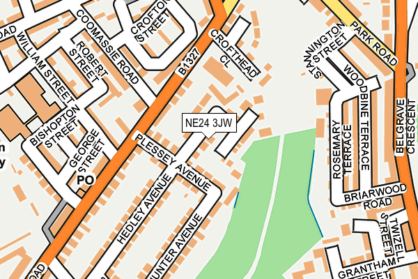 NE24 3JW map - OS OpenMap – Local (Ordnance Survey) NE24 3JW map - OS OpenMap – Local (Ordnance Survey)