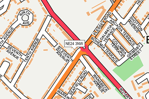 NE24 3NW map - OS OpenMap – Local (Ordnance Survey) NE24 3NW map - OS OpenMap – Local (Ordnance Survey)