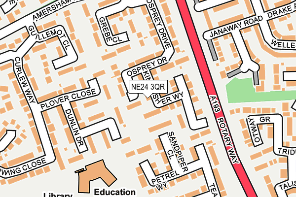 NE24 3QR map - OS OpenMap – Local (Ordnance Survey) NE24 3QR map - OS OpenMap – Local (Ordnance Survey)