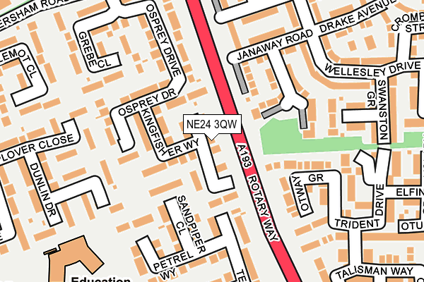 NE24 3QW map - OS OpenMap – Local (Ordnance Survey) NE24 3QW map - OS OpenMap – Local (Ordnance Survey)
