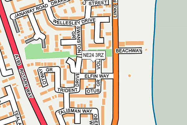 NE24 3RZ map - OS OpenMap – Local (Ordnance Survey) NE24 3RZ map - OS OpenMap – Local (Ordnance Survey)