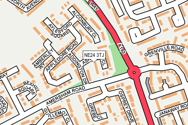 NE24 3TJ map - OS OpenMap – Local (Ordnance Survey) NE24 3TJ map - OS OpenMap – Local (Ordnance Survey)