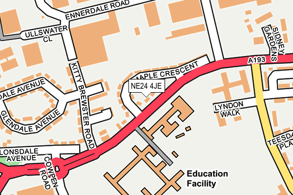 NE24 4JE map - OS OpenMap – Local (Ordnance Survey)