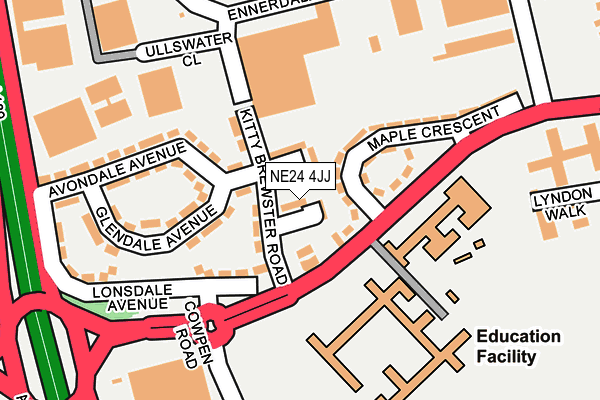 NE24 4JJ map - OS OpenMap – Local (Ordnance Survey) NE24 4JJ map - OS OpenMap – Local (Ordnance Survey)