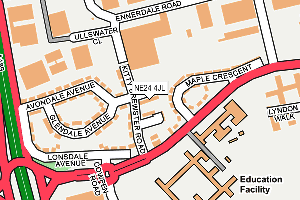 NE24 4JL map - OS OpenMap – Local (Ordnance Survey) NE24 4JL map - OS OpenMap – Local (Ordnance Survey)