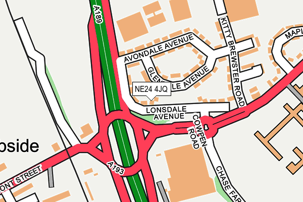 NE24 4JQ map - OS OpenMap – Local (Ordnance Survey) NE24 4JQ map - OS OpenMap – Local (Ordnance Survey)