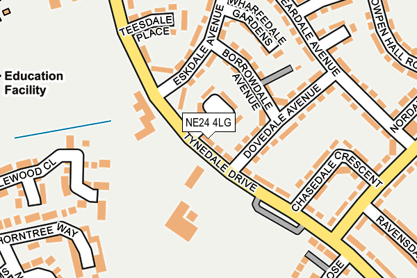NE24 4LG map - OS OpenMap – Local (Ordnance Survey) NE24 4LG map - OS OpenMap – Local (Ordnance Survey)
