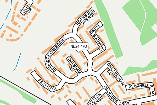 NE24 4PJ map - OS OpenMap – Local (Ordnance Survey) NE24 4PJ map - OS OpenMap – Local (Ordnance Survey)