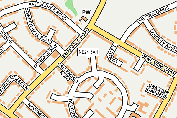 NE24 5AH map - OS OpenMap – Local (Ordnance Survey) NE24 5AH map - OS OpenMap – Local (Ordnance Survey)
