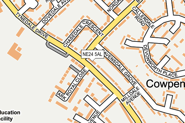 NE24 5AL map - OS OpenMap – Local (Ordnance Survey) NE24 5AL map - OS OpenMap – Local (Ordnance Survey)