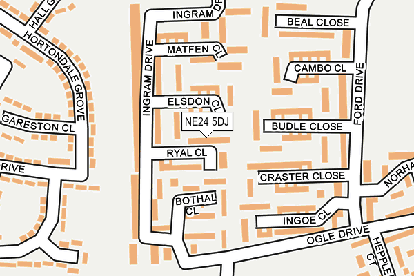NE24 5DJ map - OS OpenMap – Local (Ordnance Survey)